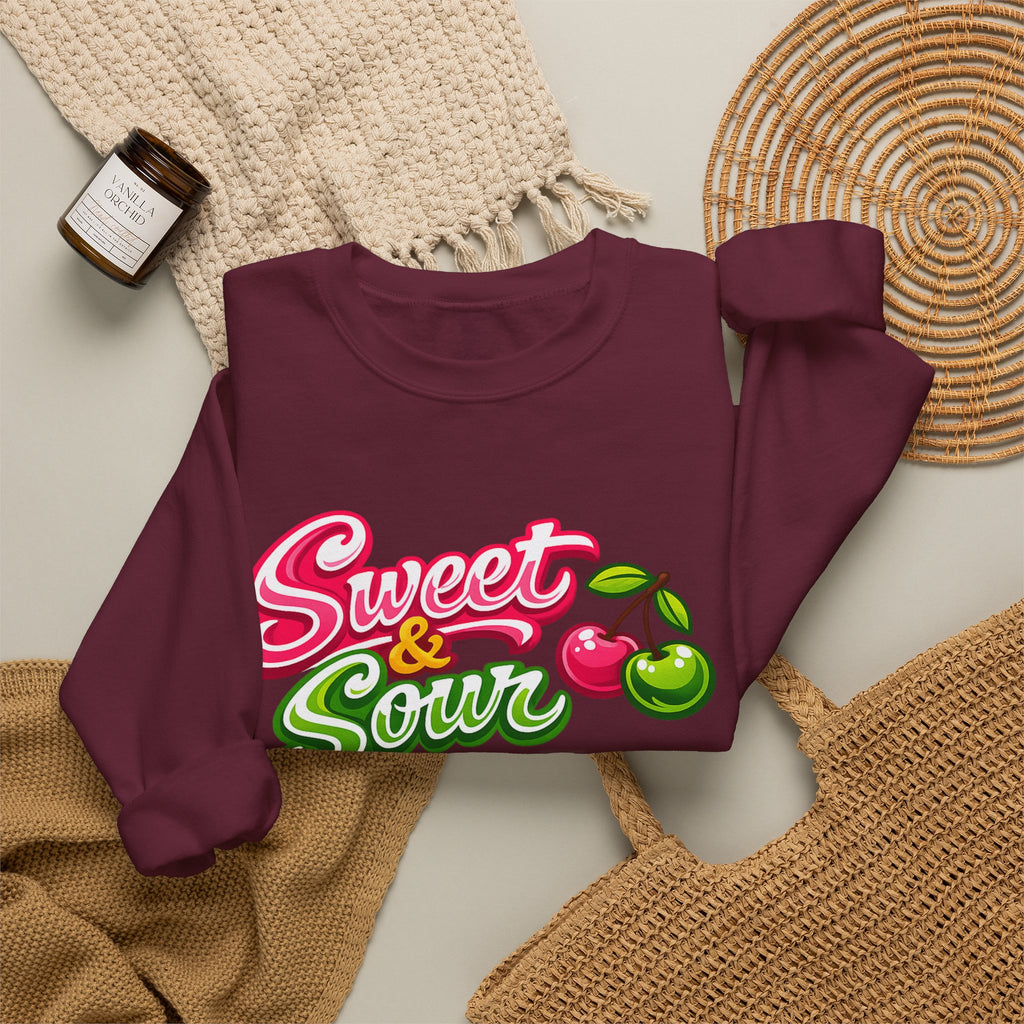 Sweet & Sour Crewneck Sweatshirt — Retro Cherry Graphic
