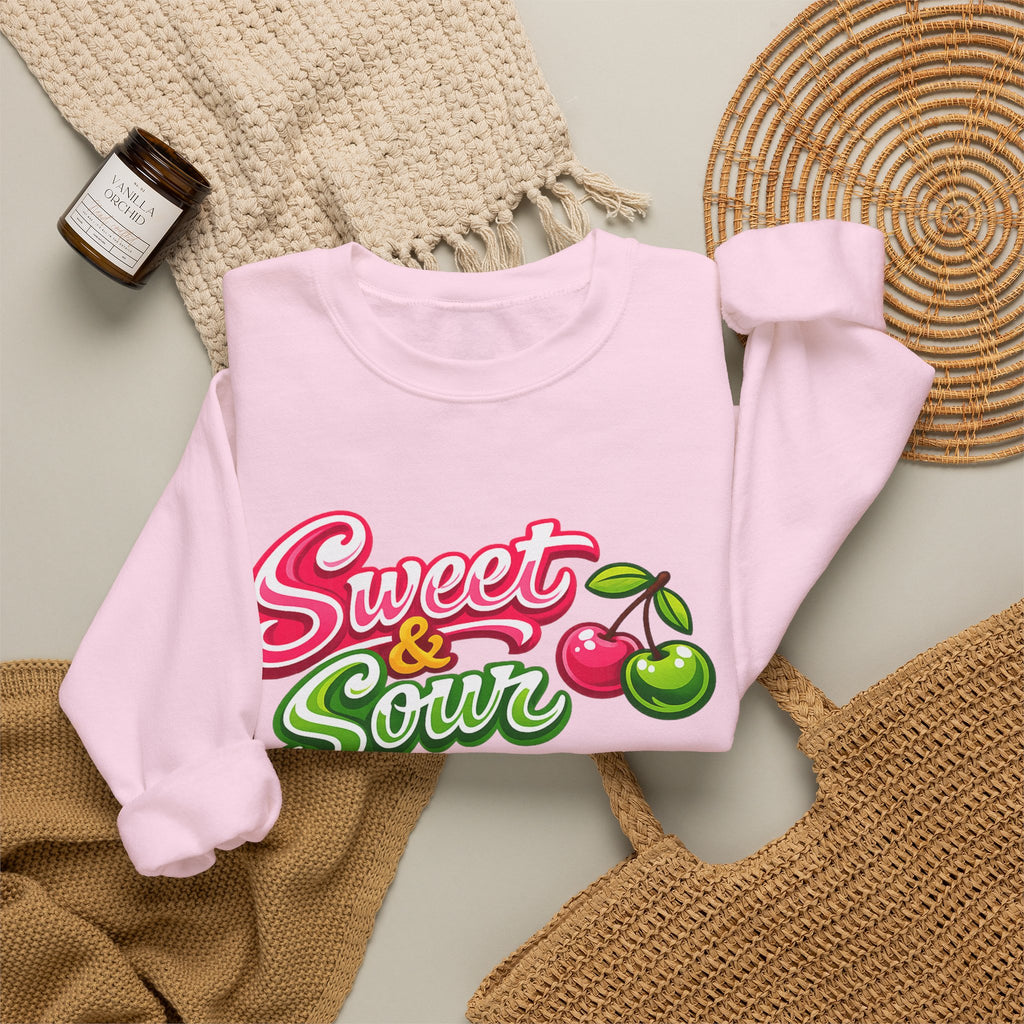 Sweet & Sour Crewneck Sweatshirt — Retro Cherry Graphic
